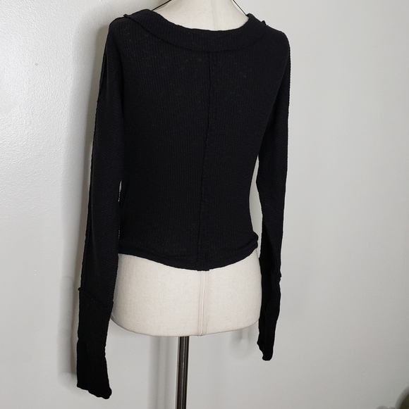 NEW Free People Lupine Wrap Ribbed Jersey Tee Top Thermal Knit Bohemian Fall - Picture 11 of 16